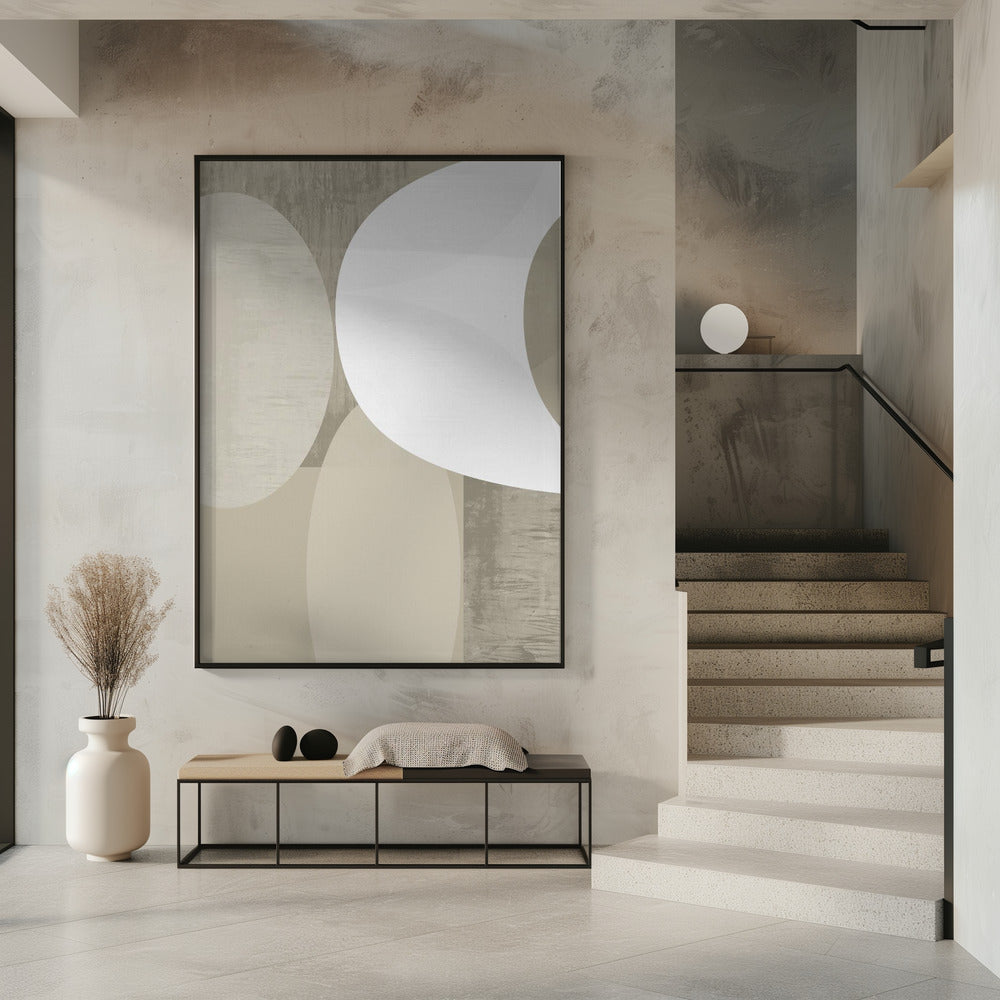 Black White Neutral Shapes 1 | Poster