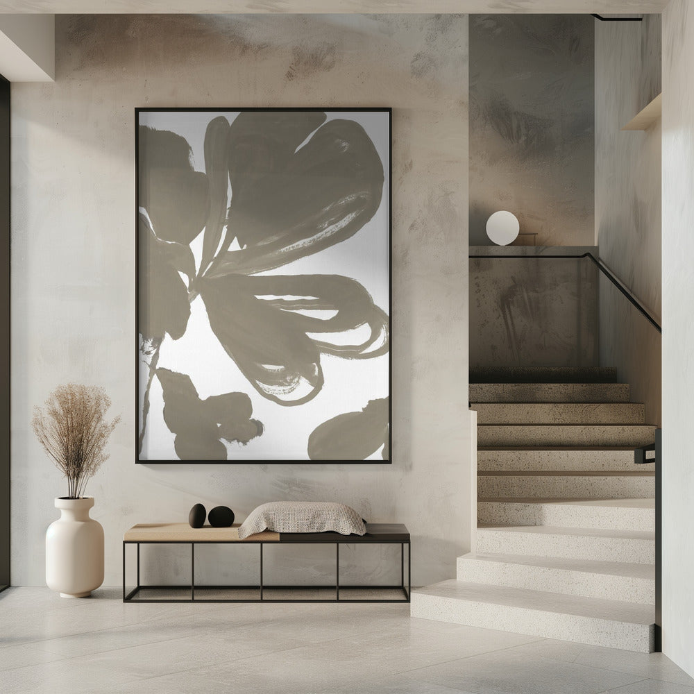 Giant Taupe Floral 1 | Poster