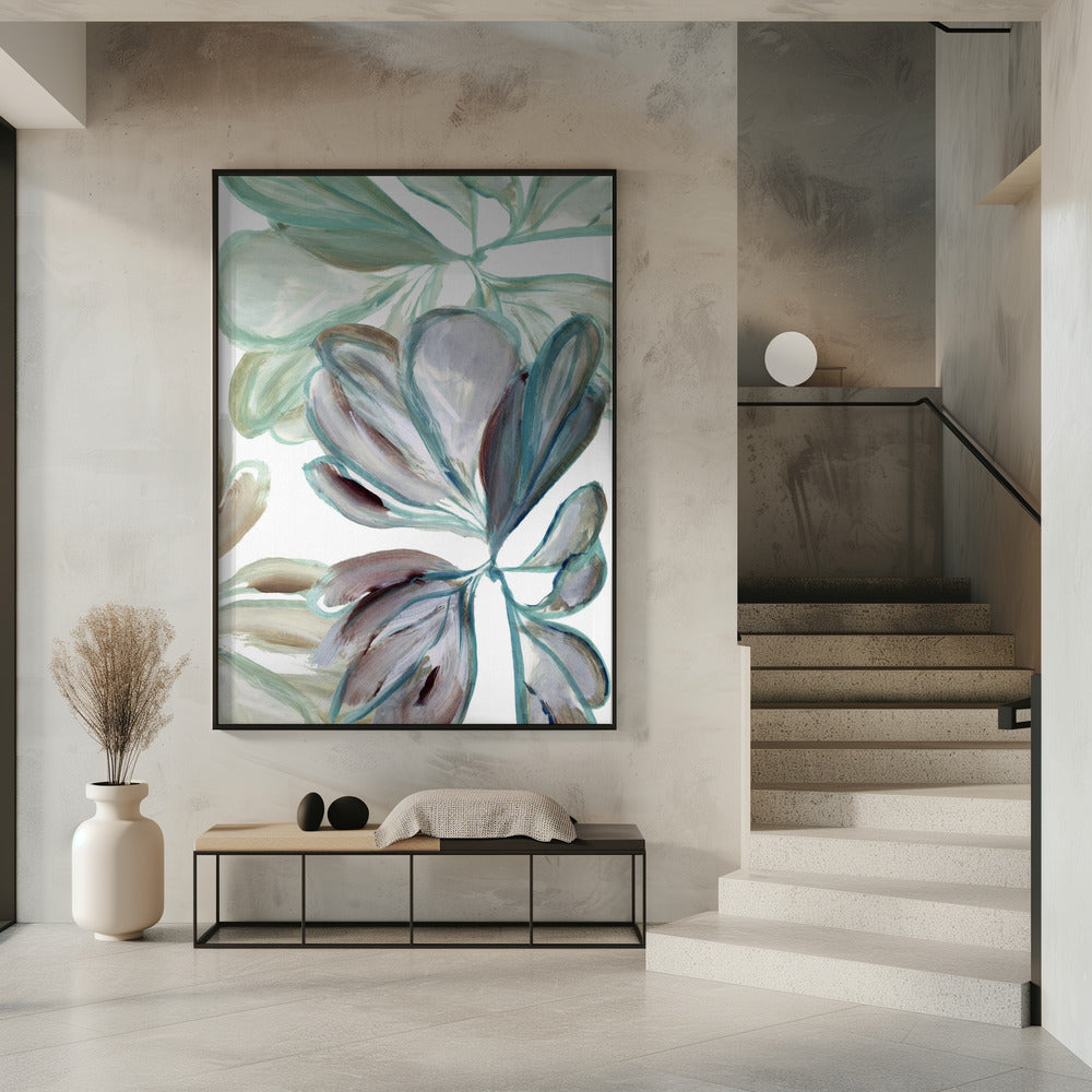 Aqua Floral 1 | Poster