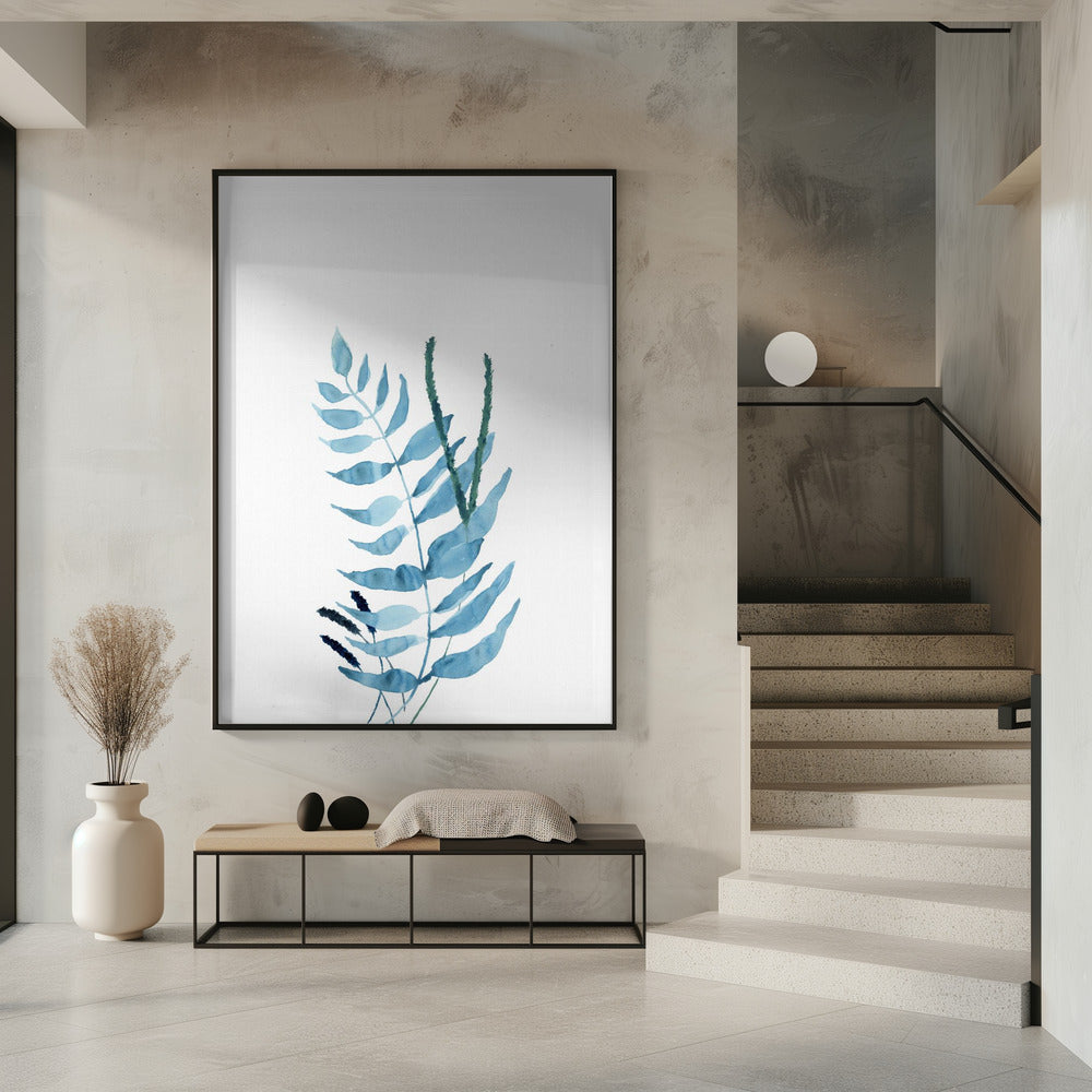 Blue Watercolour Flowers 2 | Poster