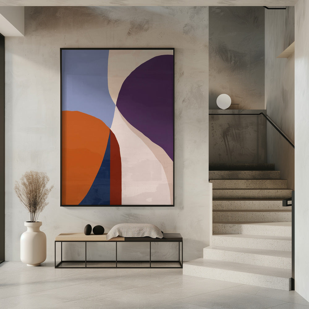 Organic Forms in Earthy and Blue Tones | Poster