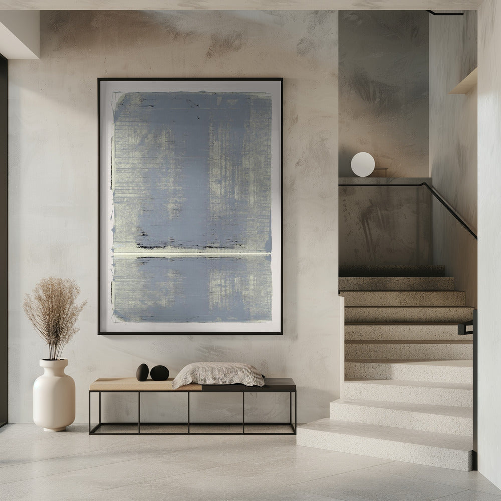 Minimalist Grey Abstract with Horizontal Line | Poster