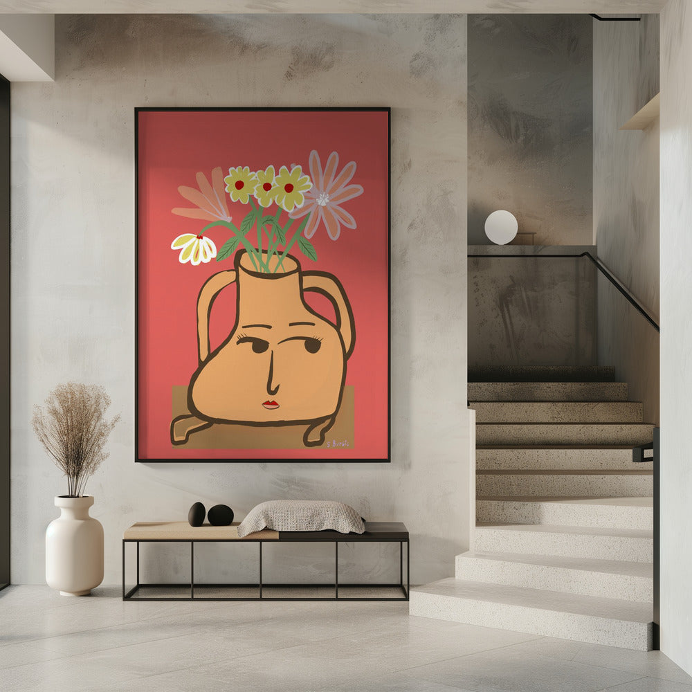 Lady vase with flowers | Poster