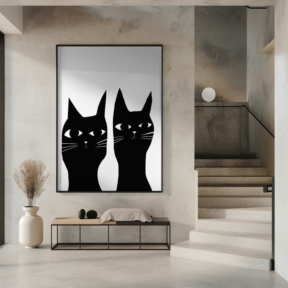 Two black cats | Poster