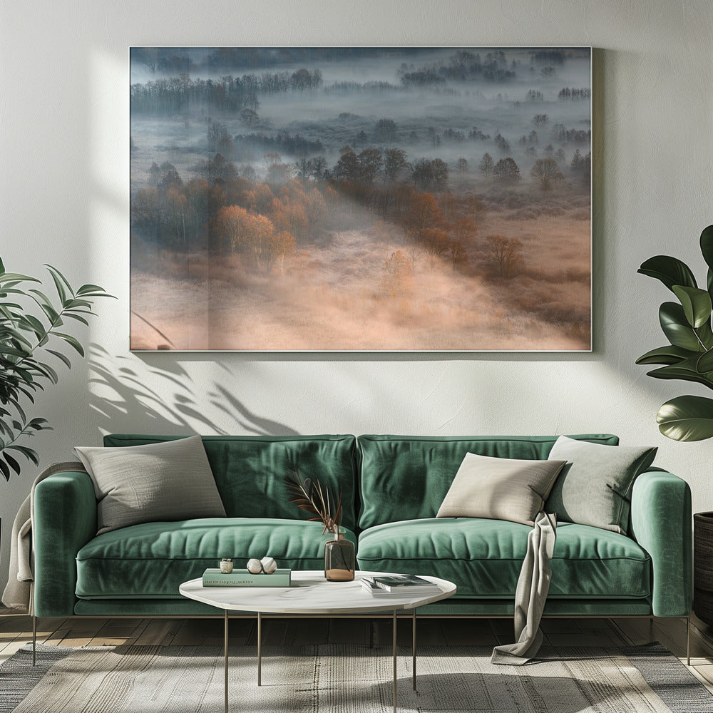 Autumnal misty dawn | Canvas