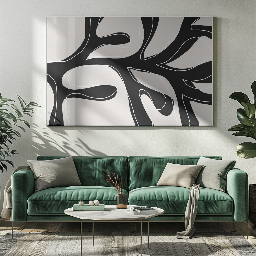 Abstract Twig Black and White | Canvas