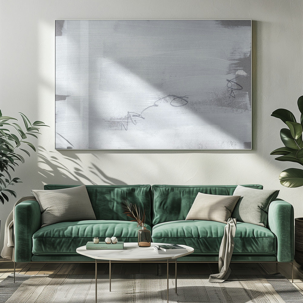 Abstract White Brushstrokes | Canvas