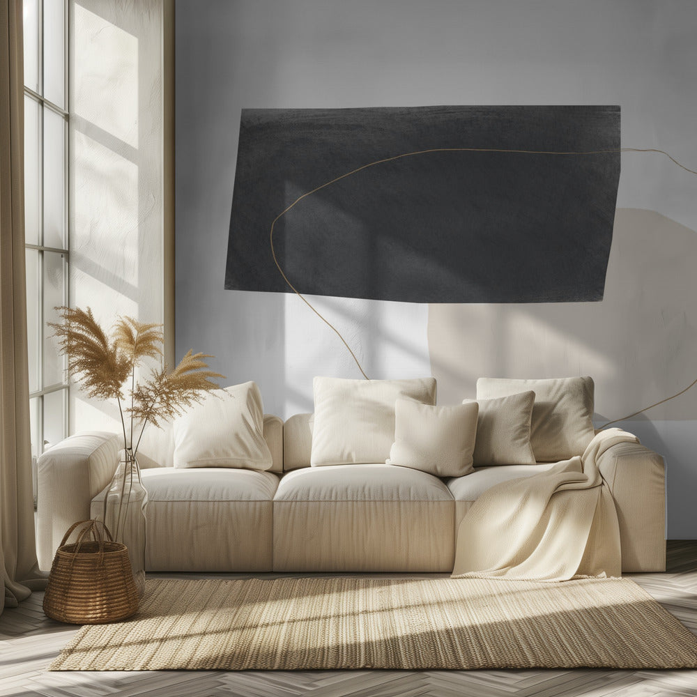 Geometric Shapes in Black Gray and Beige | Wallpaper