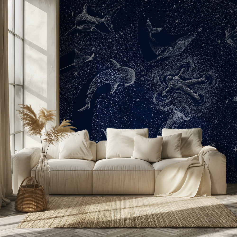 Cosmic Ocean With Astronaut | Wallpaper