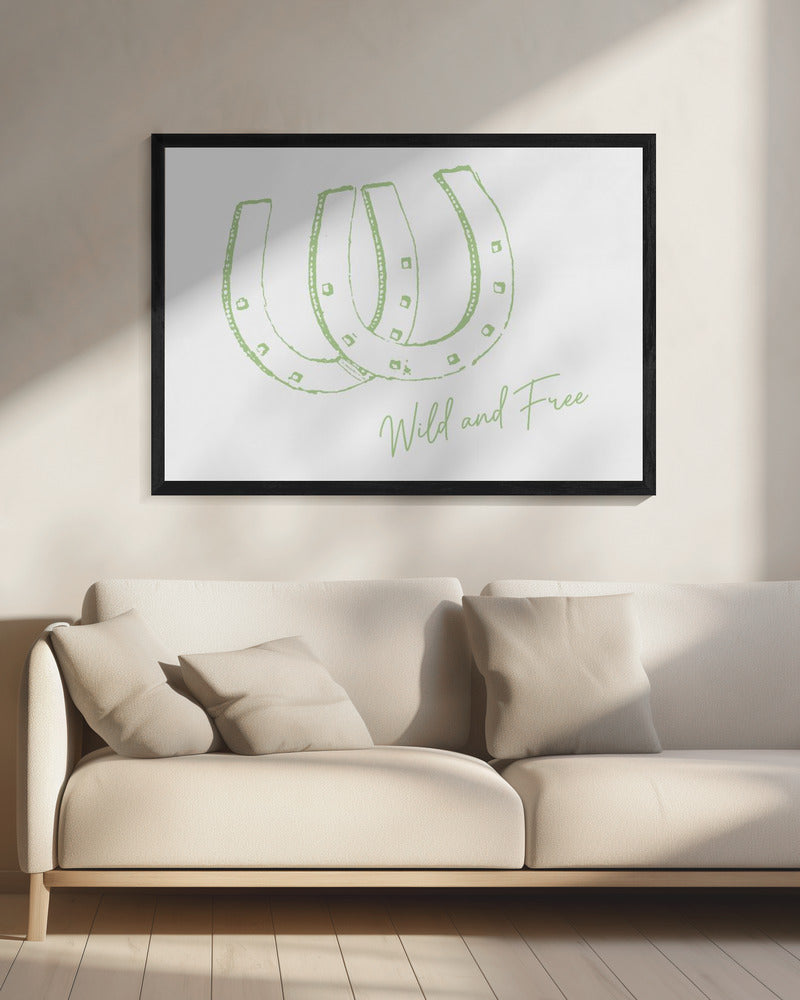 Horseshoe Wild and Free Sage Green | Canvas