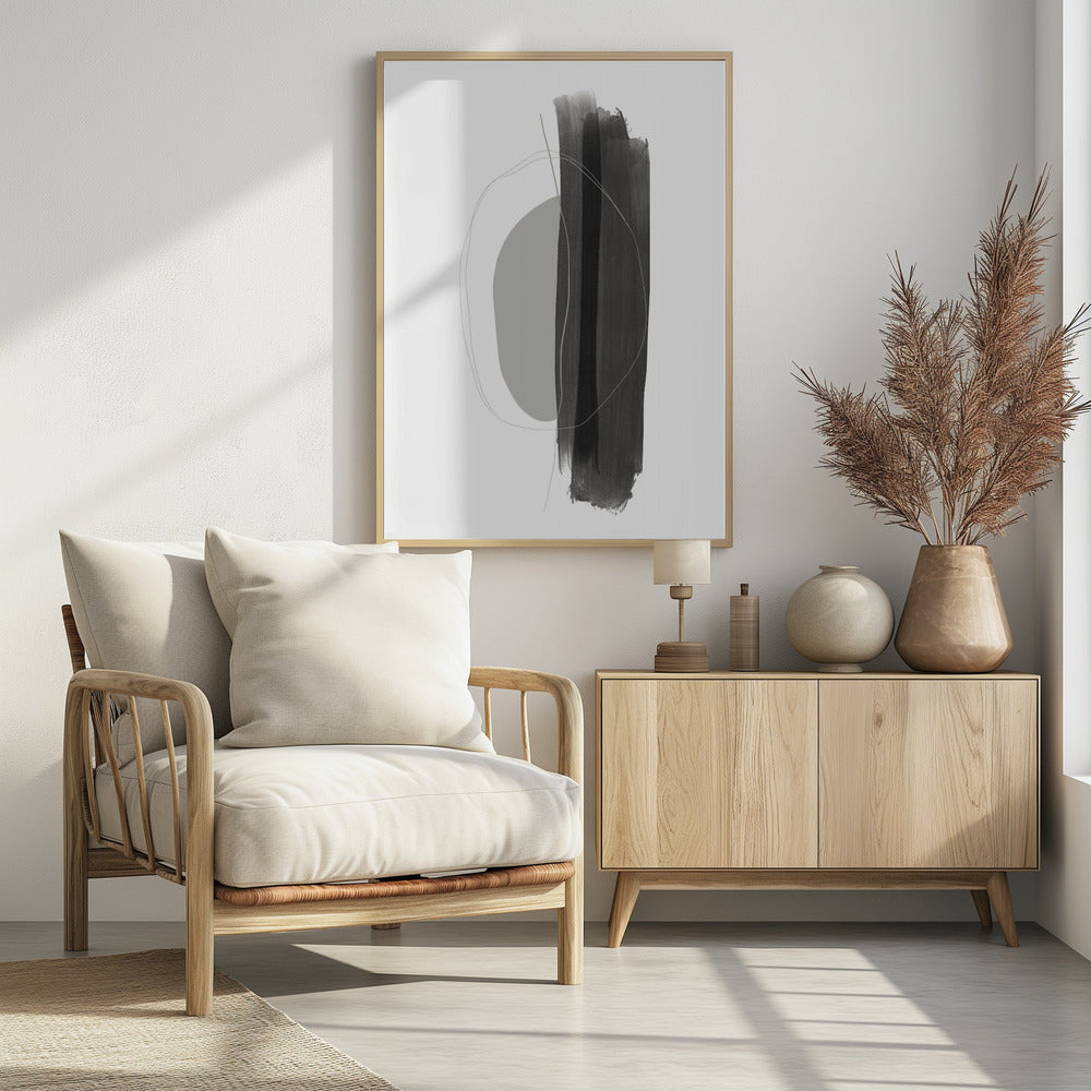 Monochrome Brushstrokes | Poster