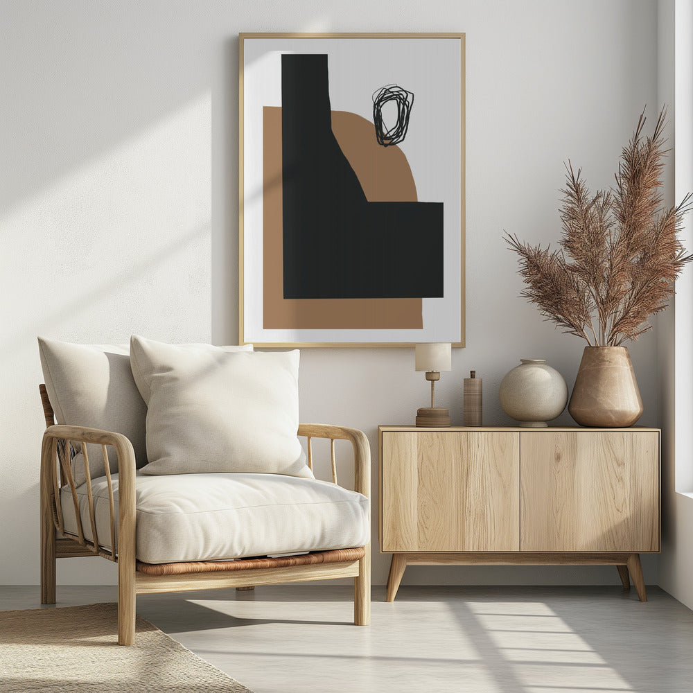 Geometric Shapes In Black And Brown | Poster