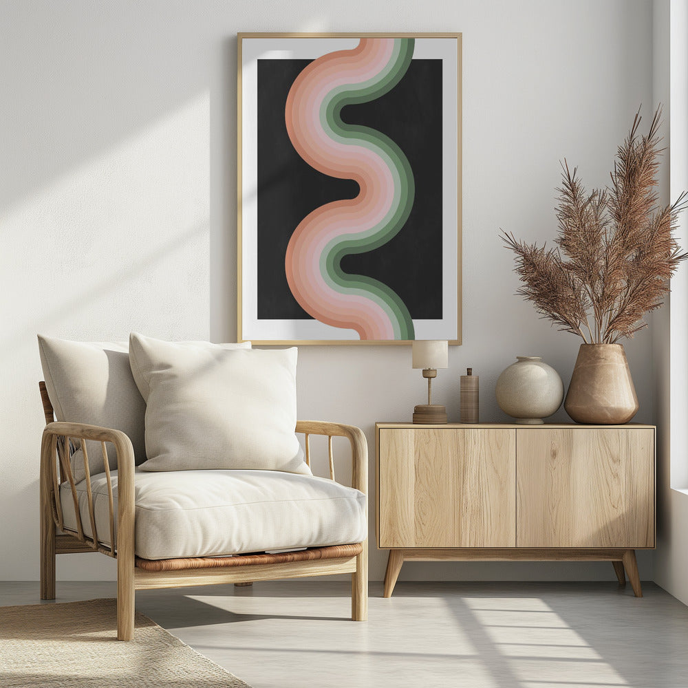 Wavy Pattern With Layered Pastel Tones | Poster