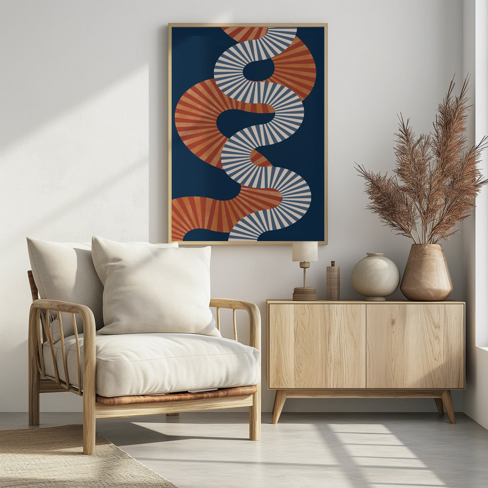 Winding Pattern In Retro Colors | Poster