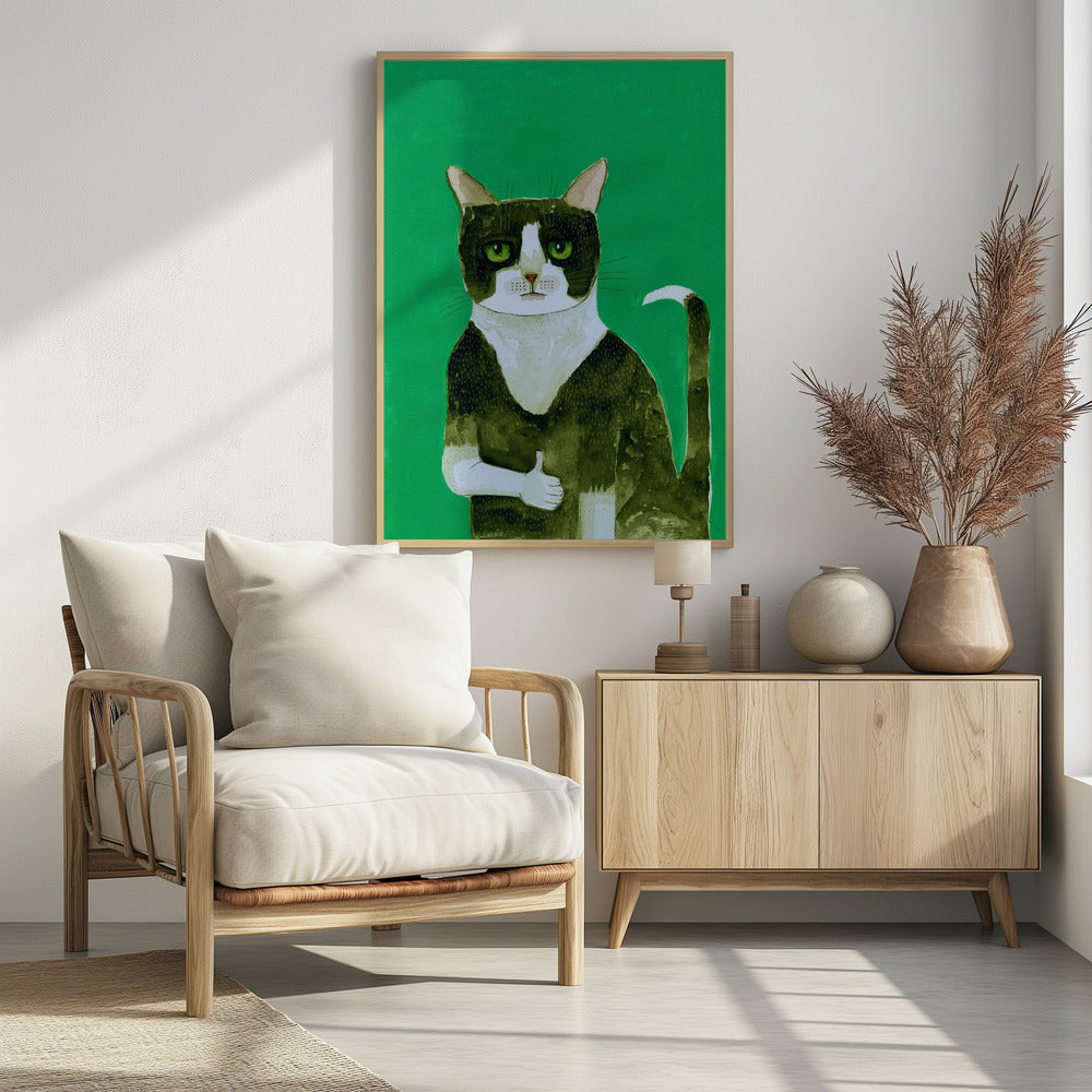 Tuxedo Cat Thumbs Up | Poster