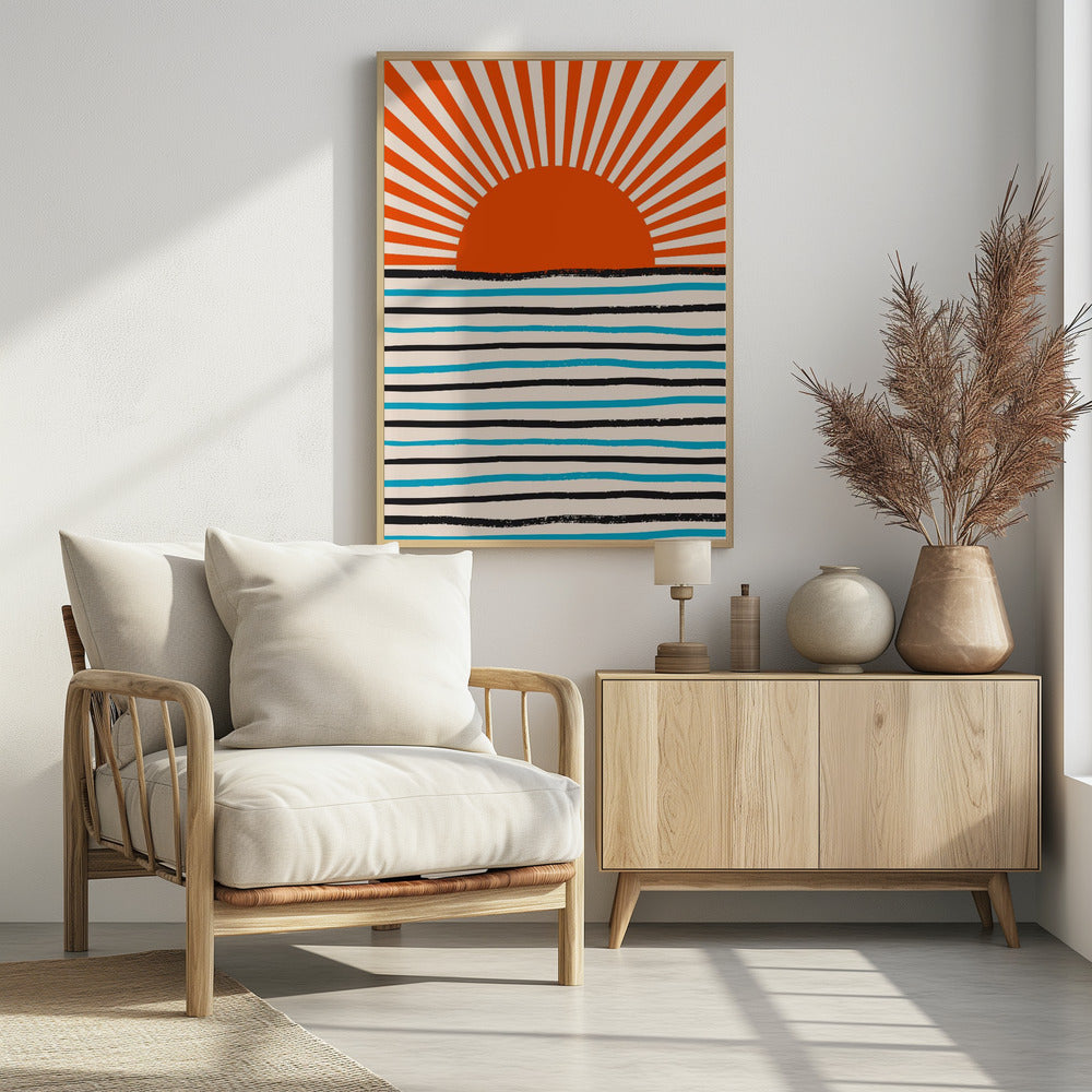 Red Sun and Sea | Poster