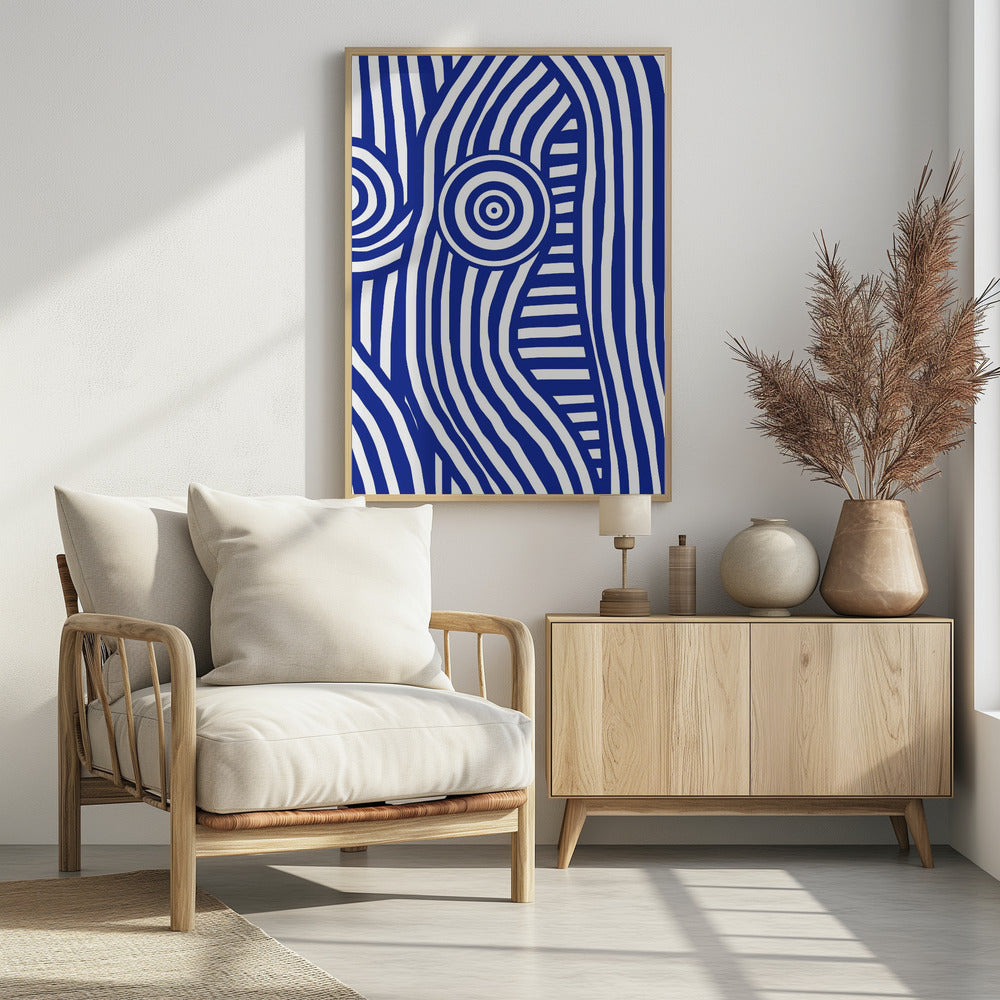 Front Blue and White Striped Nude | Poster