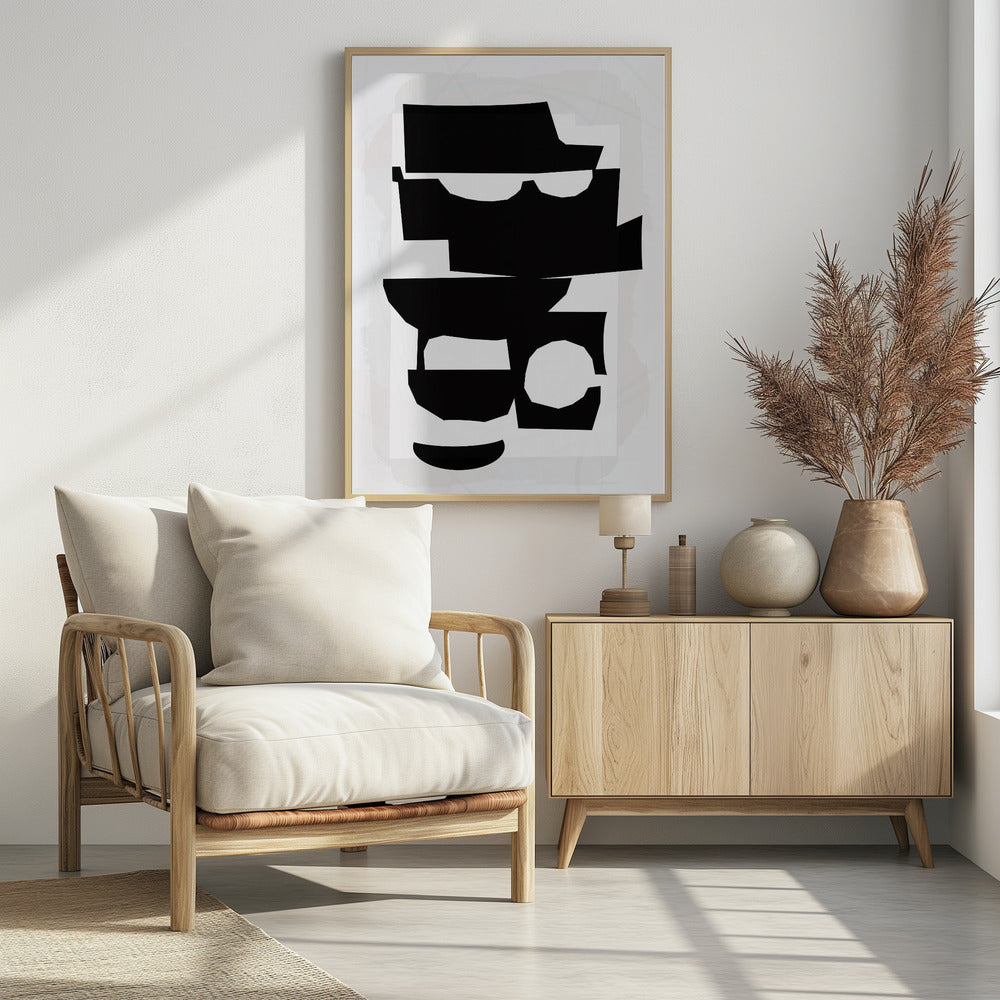Black and White Cut Out Shapes 1 | Poster