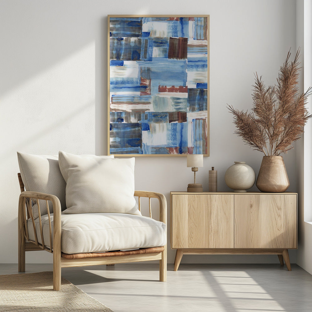 Icy Blue Abstract 3 | Poster