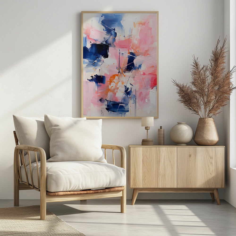 Blush Indigo Abstract Print Second 4x | Poster