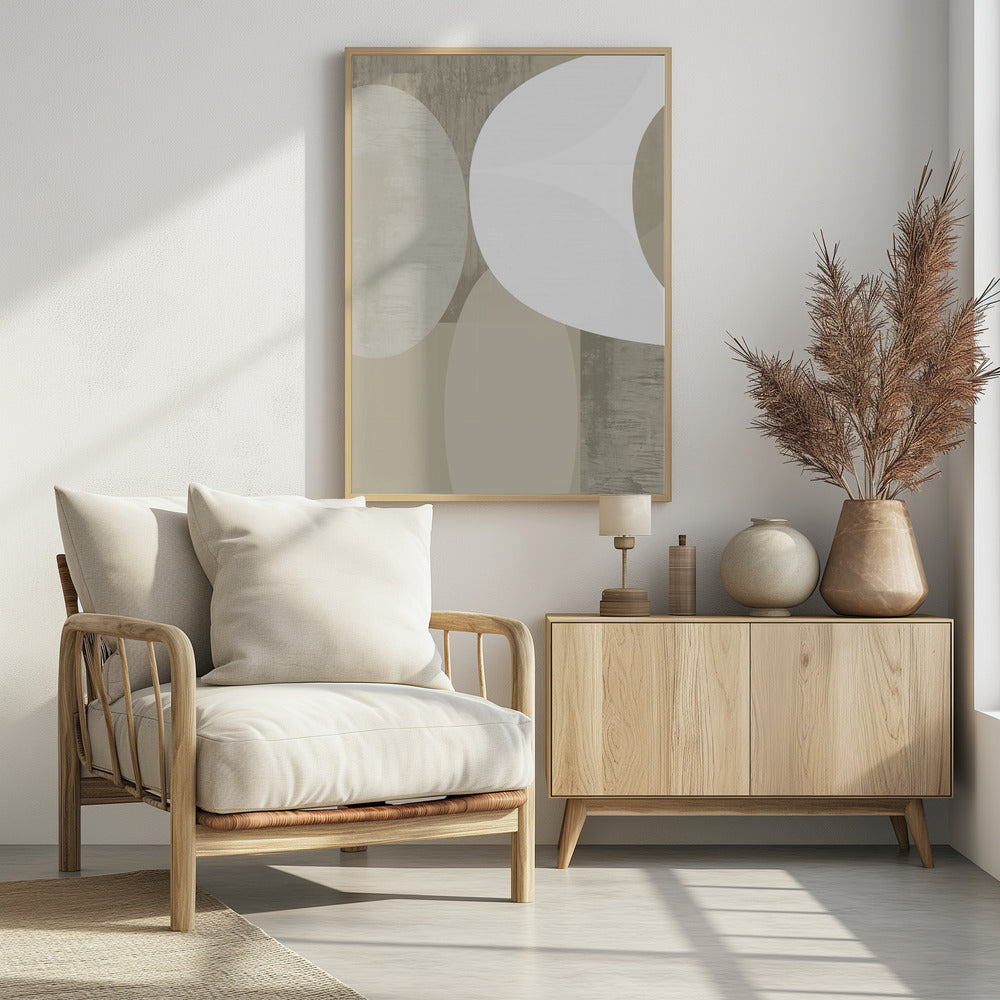 Black White Neutral Shapes 1 | Poster