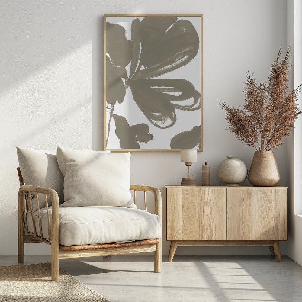 Giant Taupe Floral 1 | Poster