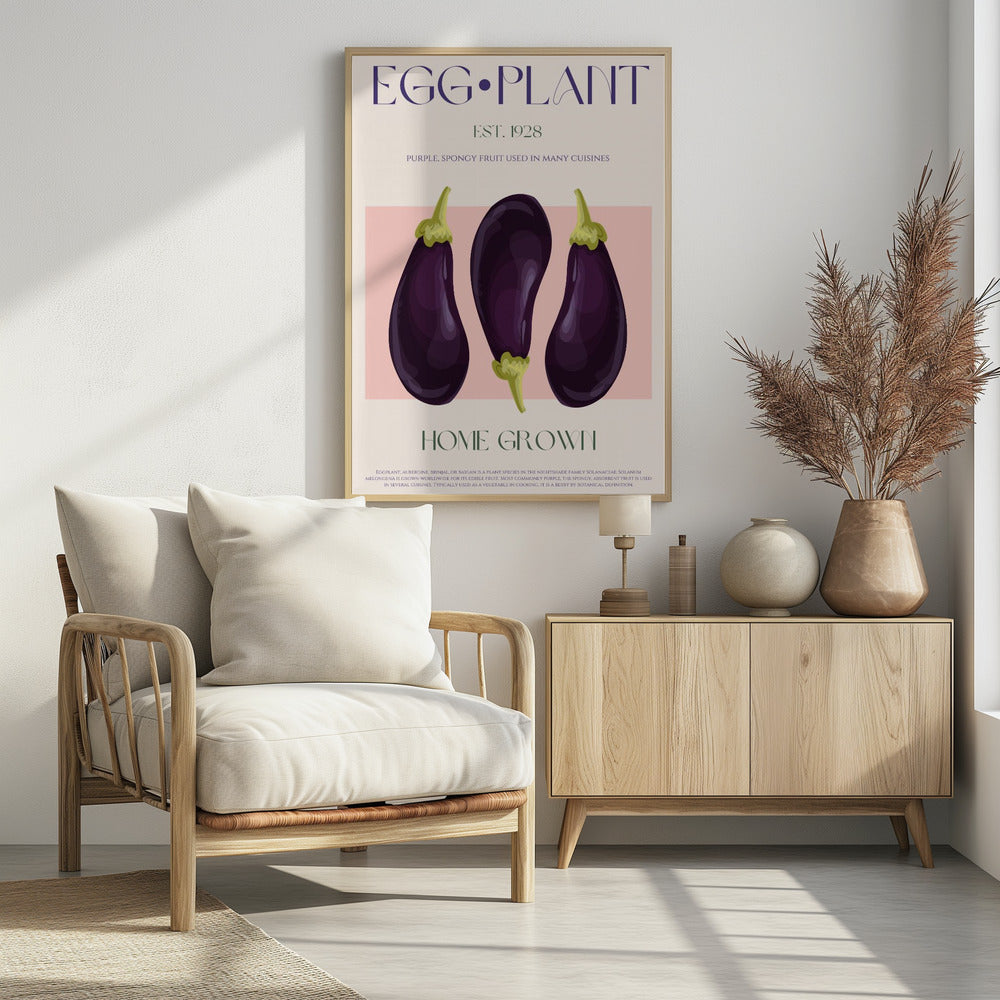 Three Vibrant Purple Eggplants | Poster