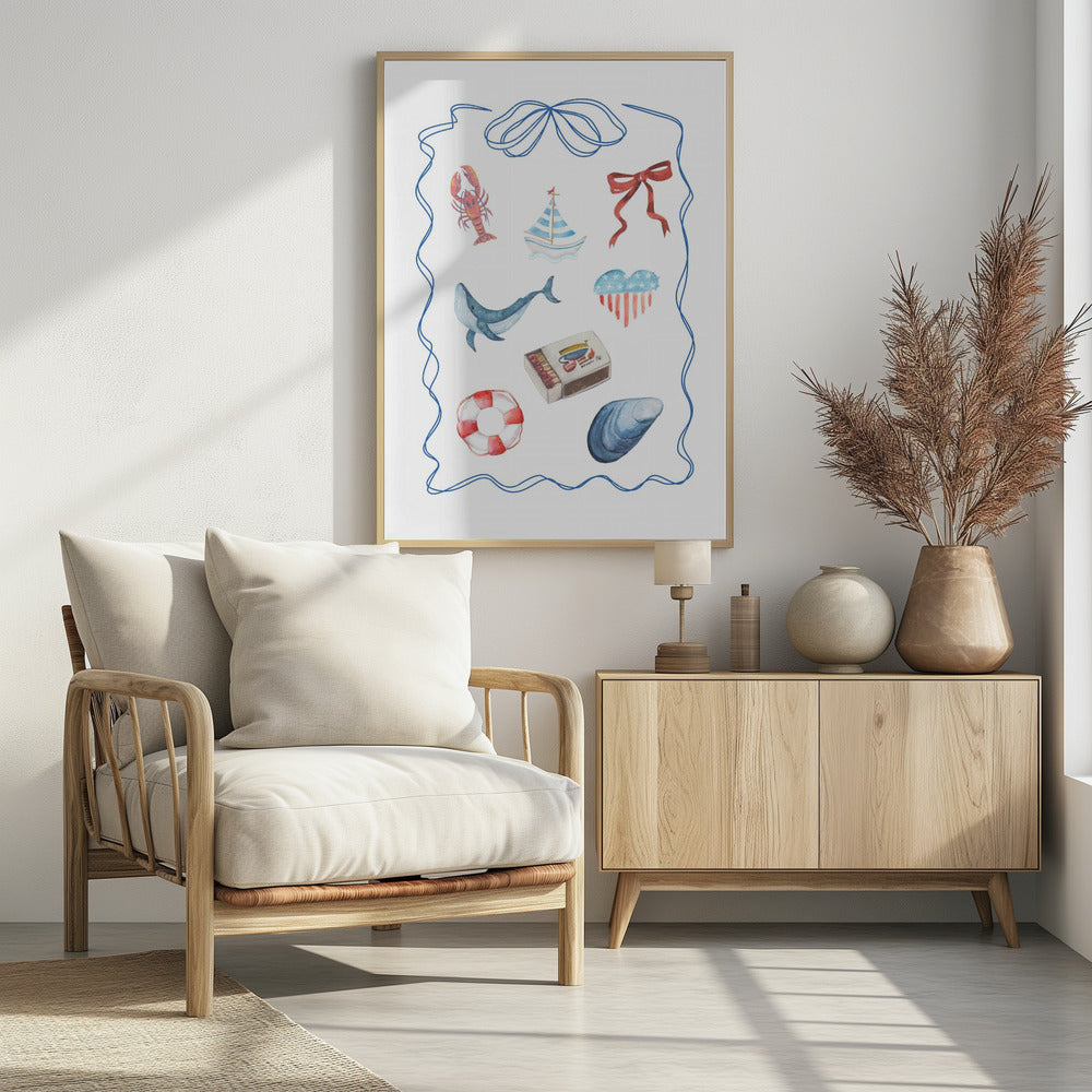 Nautical Themed Watercolor Artwork | Poster