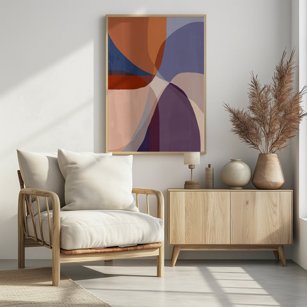 Organic Forms in Earthy and Blue Tones | Poster