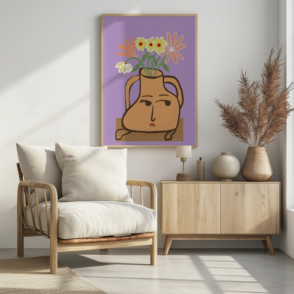 Lady vase with flowers | Poster