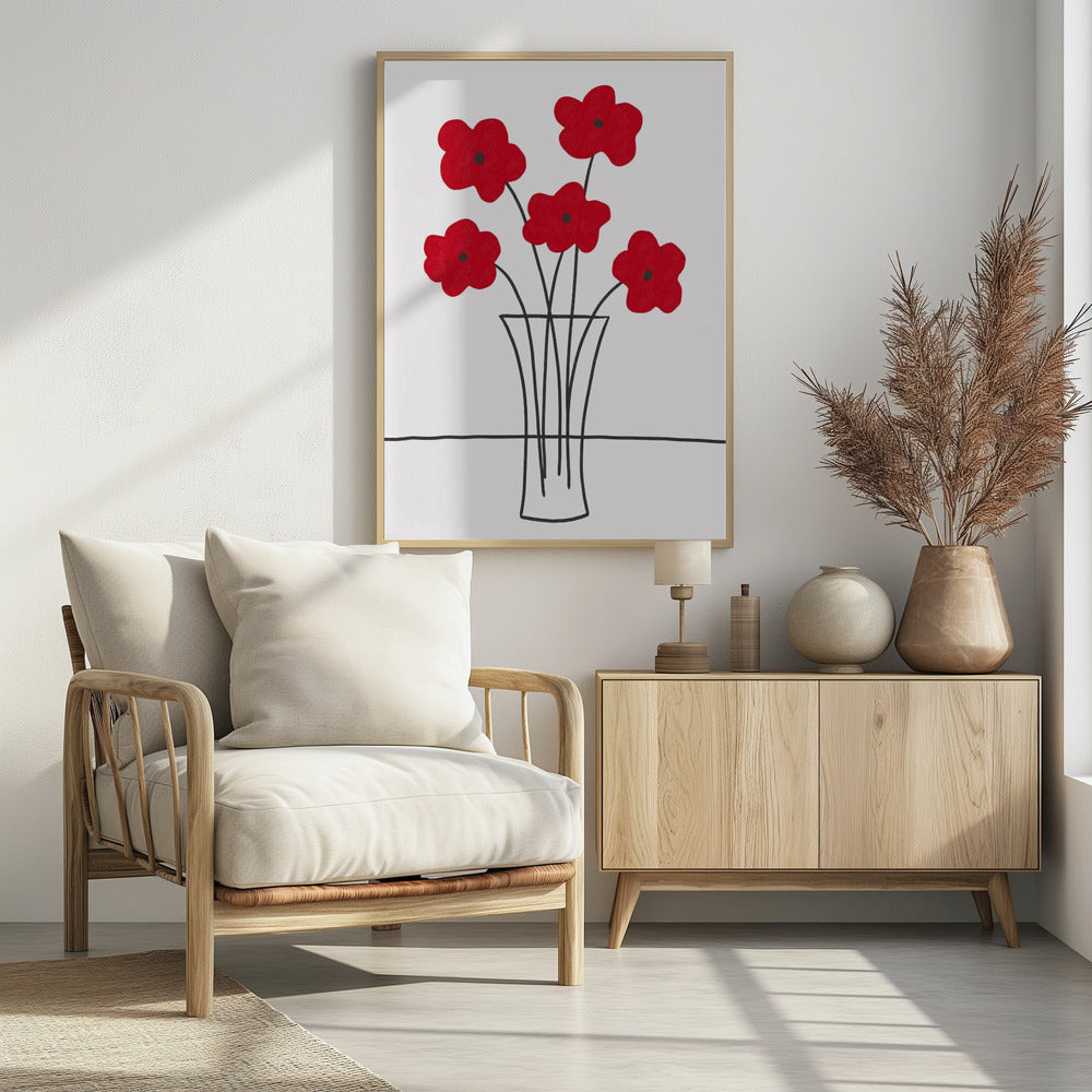 Poppies in Vase | Poster