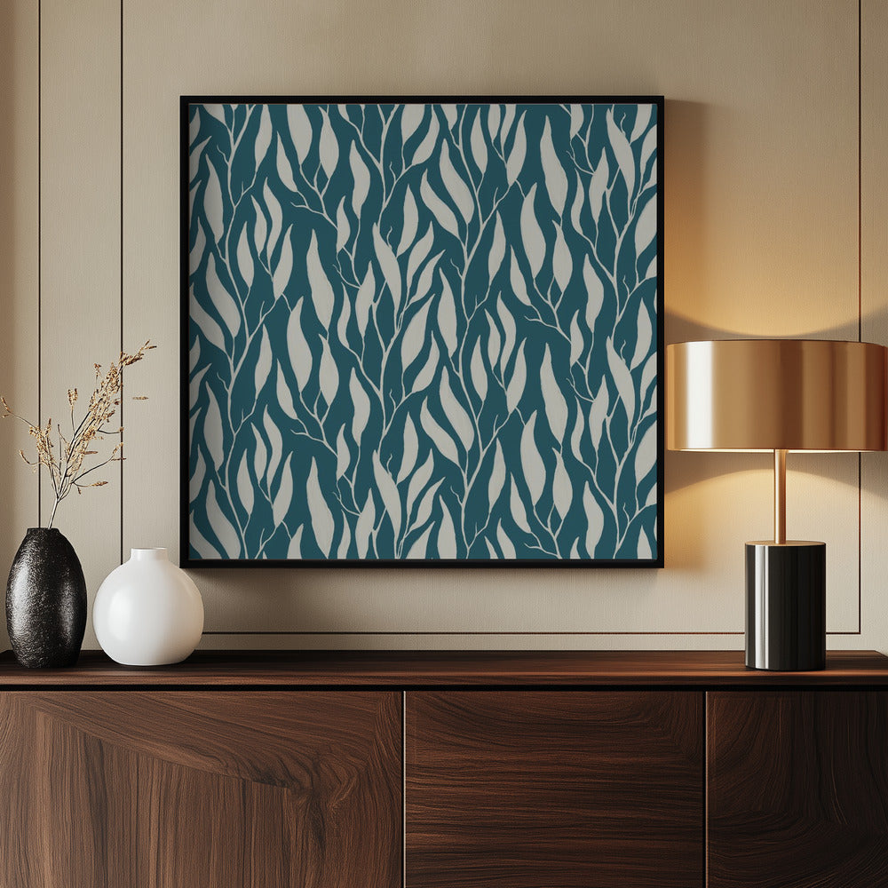 Tranquil Trailing Eucalyptus Branches Painted in Gouache | Poster