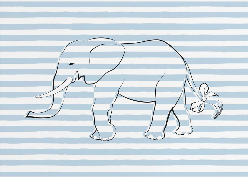 Striped Elephant Bow | Canvas