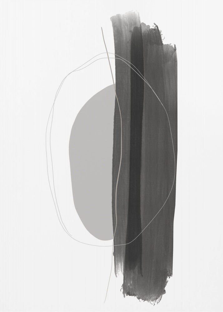 Monochrome Brushstrokes | Poster