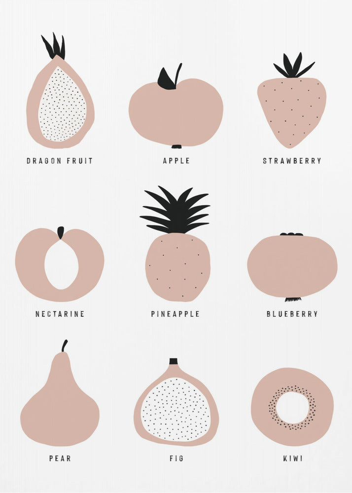 Minimalist Fruit Grid | Poster