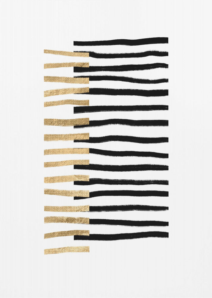 Gold on Black Lines | Poster