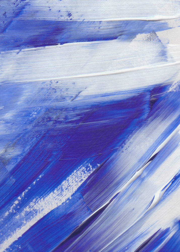 White and Blue Brushstrokes | Poster