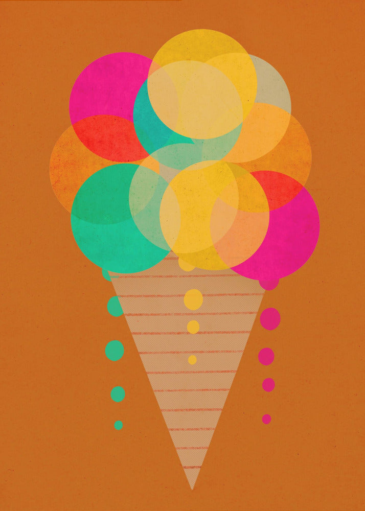 Rainbow Cone Delight | Poster
