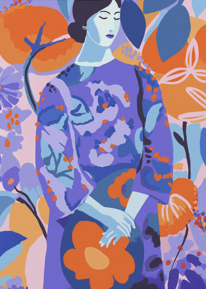 Woman In Flower Garden | Canvas