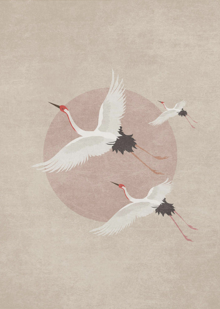 Cranes in Flight | Canvas