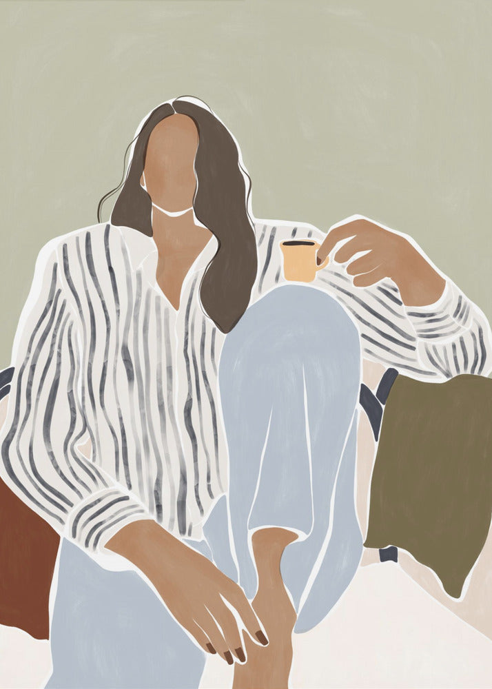 Woman Enjoying a Cup of Espresso | Canvas