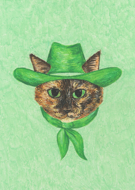 Tilly The Cowgirl Tortie Cat | Poster