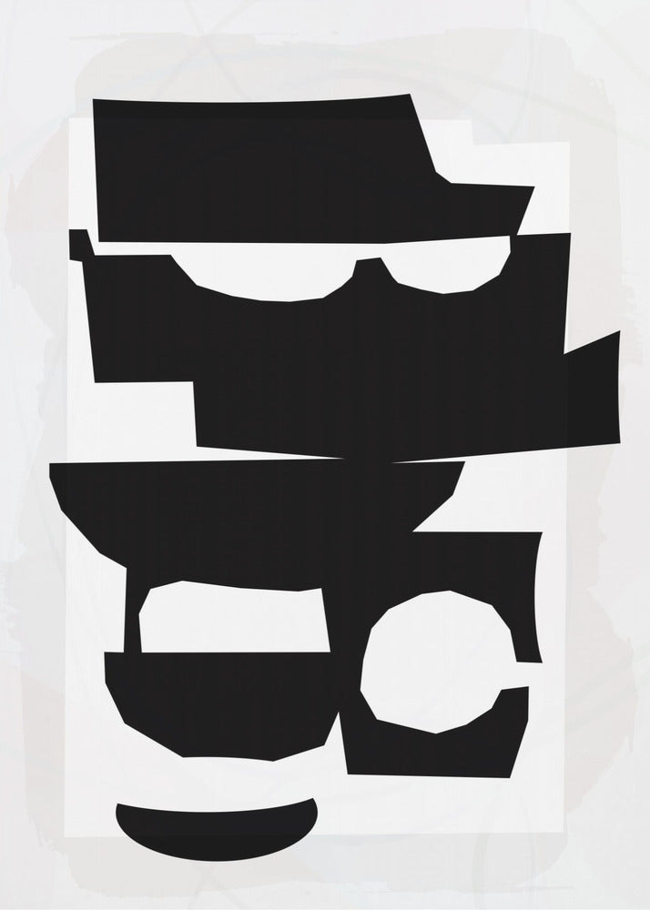 Black and White Cut Out Shapes 1 | Poster