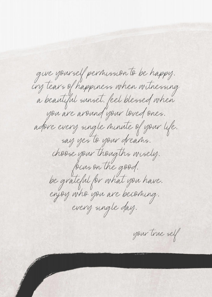 Give Yourself Permission To Be Happy | Poster