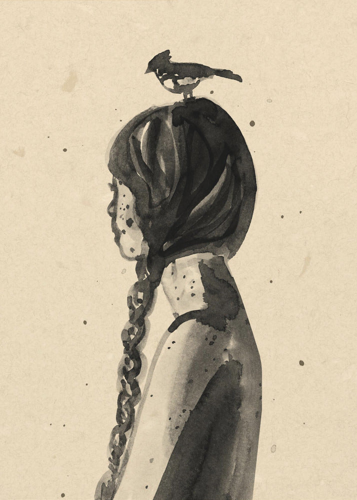 Girl with Bird | Poster