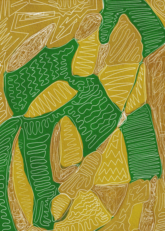 Gold and green abstract | Poster
