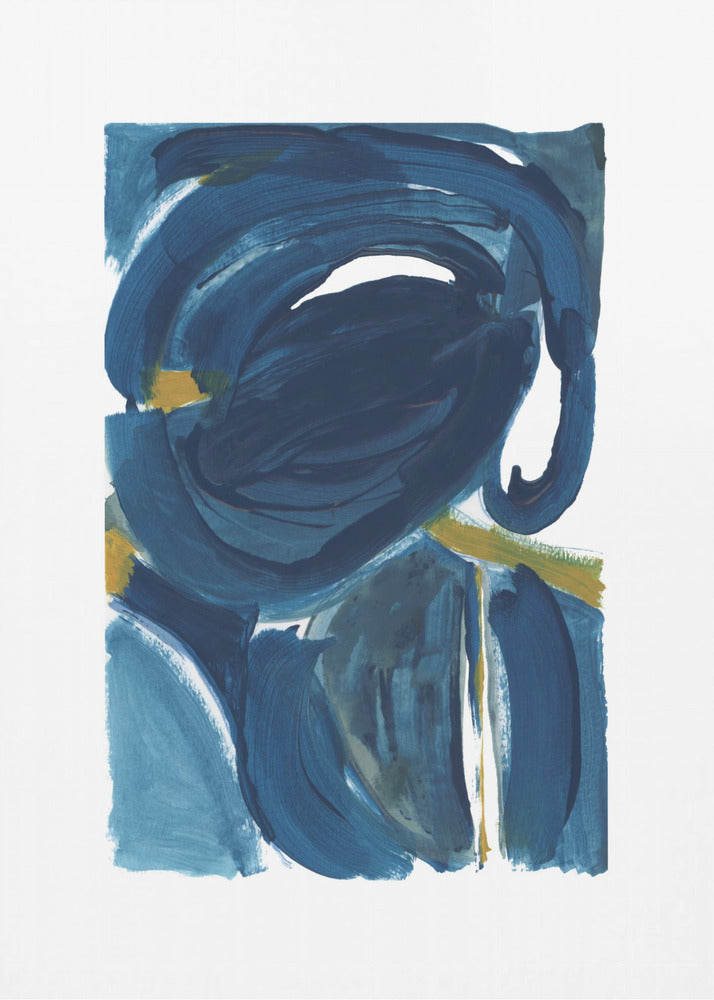 Navy Gold Abstract 2 | Poster