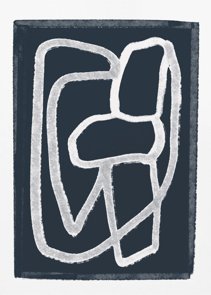 Navy Abstract Lines | Poster