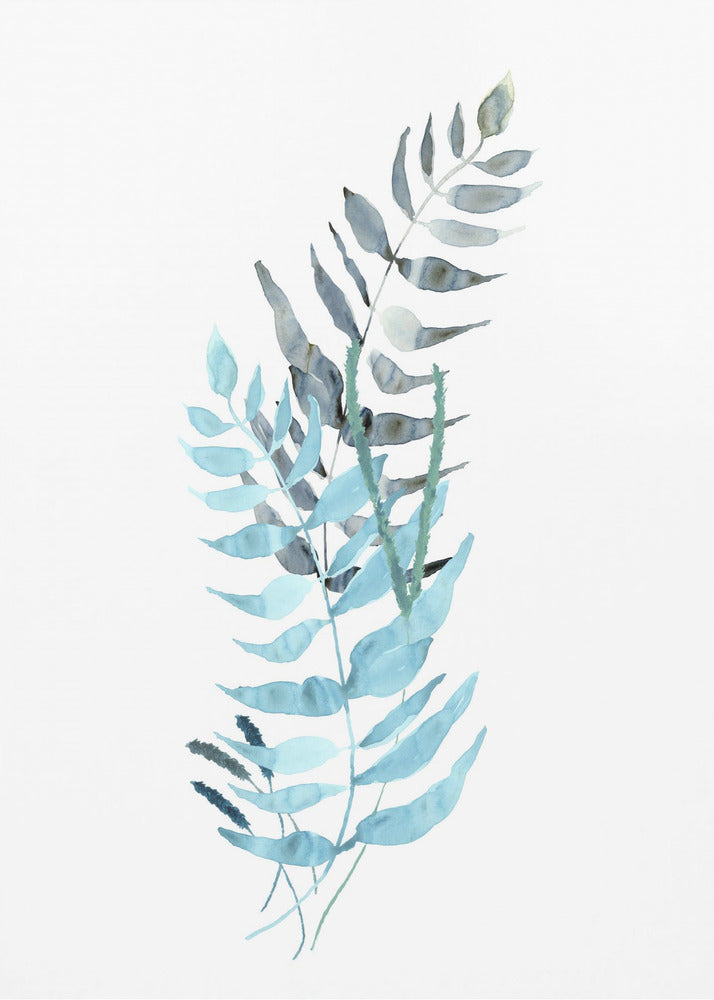 Blue Watercolour Flowers 1 | Poster