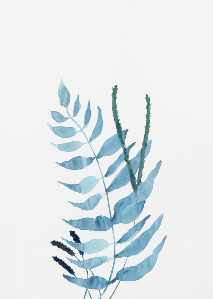 Blue Watercolour Flowers 2 | Poster